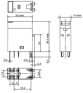 G2R-[]-S (S) Dimensions 2 G2R-2-S_Dim