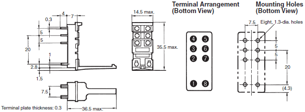 G2R-[]-S (S) Dimensions 15 