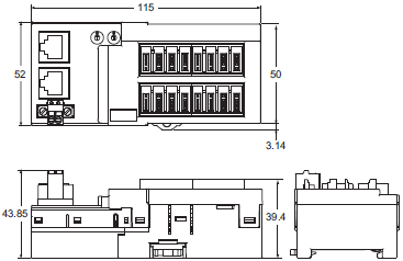 GX-[]D16[]8 / []D32[]8 Dimensions 1 