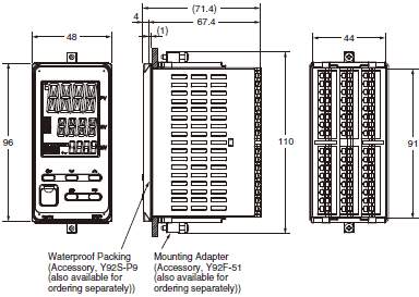 E5EC, E5EC-B Dimensions 3 