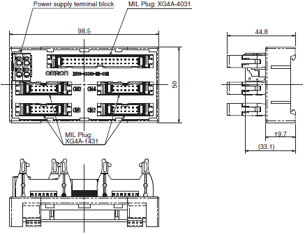 XW2R (PLCs) Dimensions 32 