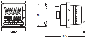 E5CC-800, E5CC-U-800 Dimensions 14 