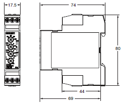 K8DS-PM Dimensions 1 