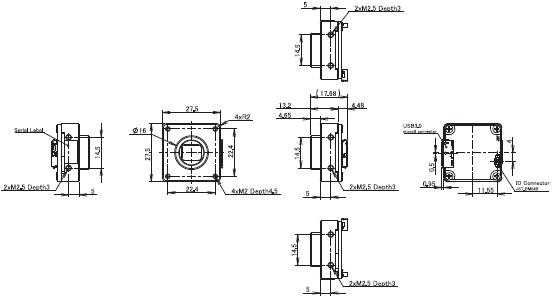 STC Series (USB3.0 Small Board Camera) Dimensions 6 