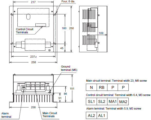 3G3MX2-V2 Dimensions 16 