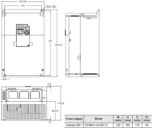 3G3MX2-V2 Dimensions 7 