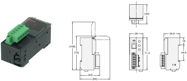 E3X-DRT21 / SRT21 / CIF11 Dimensions 3 