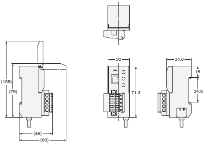 E3X-DRT21 / SRT21 / CIF11 Dimensions 5 