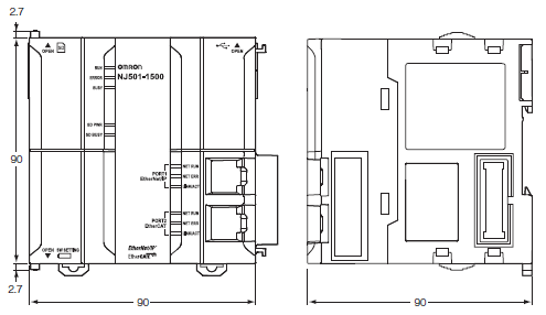 NJ501-R[][][] Dimensions 1 